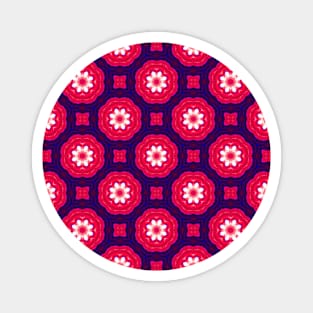 Berry Red Kaleidoscope Pattern Magnet